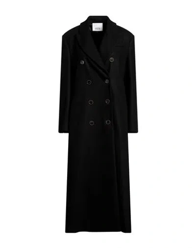 Erika Cavallini Woman Coat Black Size 12 Wool, Polyamide