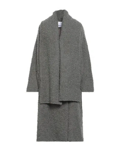 Erika Cavallini Woman Coat Grey Size M/l Virgin Wool, Polyamide