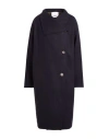 Erika Cavallini Woman Coat Midnight Blue Size 6 Virgin Wool, Polyamide
