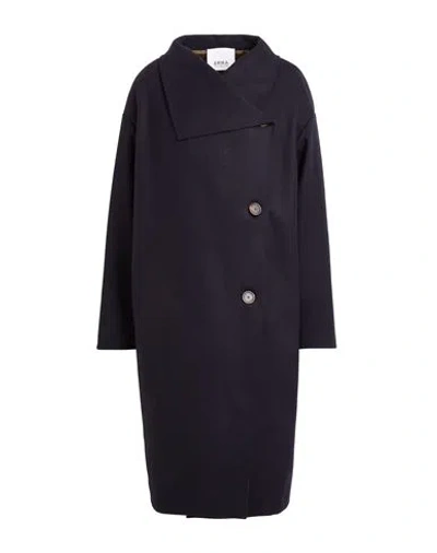 Erika Cavallini Woman Coat Midnight Blue Size 6 Virgin Wool, Polyamide
