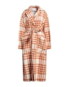 Erika Cavallini Woman Coat Rust Size 6 Wool, Polyamide, Alpaca Wool, Mohair Wool, Virgin Wool In Red