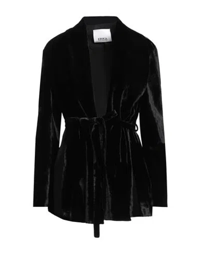 Erika Cavallini Woman Jacket Black Size 8 Viscose, Silk