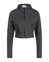 Erika Cavallini Woman Jacket Lead Size 8 Viscose, Polyamide, Elastane In Grey