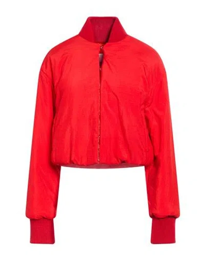 Erika Cavallini Woman Jacket Red Size 2 Polyamide