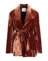 Erika Cavallini Woman Jacket Rust Size 6 Viscose, Silk