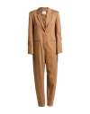Erika Cavallini Woman Jumpsuit Camel Size 6 Polyester, Virgin Wool, Elastane