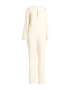 Erika Cavallini Woman Jumpsuit Cream Size 6 Viscose, Acetate In White
