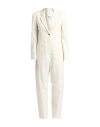 Erika Cavallini Woman Jumpsuit Ivory Size 4 Polyester, Virgin Wool, Elastane