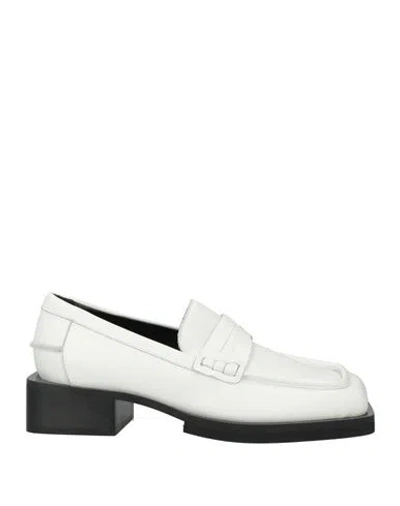 Erika Cavallini Woman Loafers Ivory Size 10 Leather In White