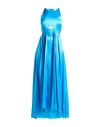Erika Cavallini Woman Maxi Dress Azure Size 12 Viscose In Blue