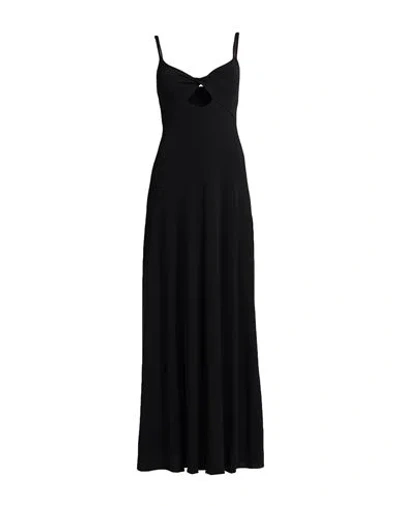 Erika Cavallini Woman Maxi Dress Black Size 4 Acetate, Polyamide, Elastane