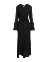Erika Cavallini Woman Maxi Dress Black Size 6 Cupro, Viscose