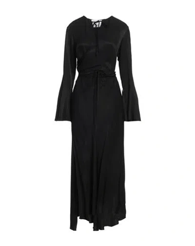 Erika Cavallini Woman Maxi Dress Black Size 6 Cupro, Viscose