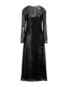 Erika Cavallini Woman Maxi Dress Black Size 6 Polyester In Black