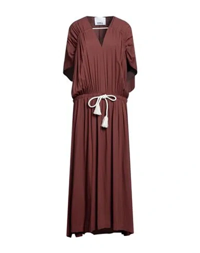 Erika Cavallini Woman Long Dress Brown Size 2 Viscose