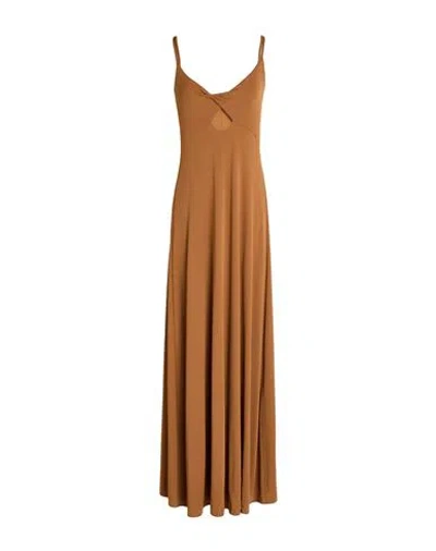Erika Cavallini Woman Maxi Dress Brown Size 6 Acetate, Polyamide, Elastane