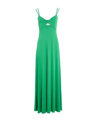 Erika Cavallini Woman Maxi Dress Green Size 2 Acetate, Polyamide, Elastane
