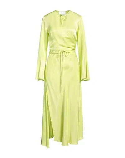 Erika Cavallini Woman Maxi Dress Lime Green Size 6 Cupro, Viscose
