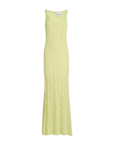 Erika Cavallini Woman Maxi Dress Lime Green Size L Mohair Wool, Polyamide, Wool