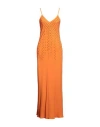 Erika Cavallini Woman Maxi Dress Orange Size 6 Acetate, Silk In Orange