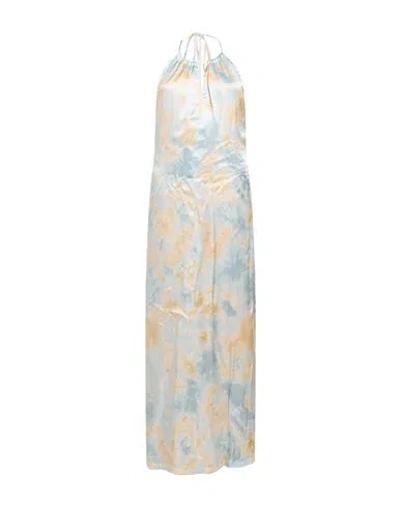 Erika Cavallini Woman Maxi Dress Sky Blue Size 2 Silk In Multi