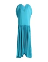 Erika Cavallini Woman Maxi Dress Turquoise Size 6 Acetate, Silk In Blue