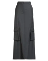 Erika Cavallini Woman Maxi Skirt Charcoal Size 8 Virgin Wool In Gray