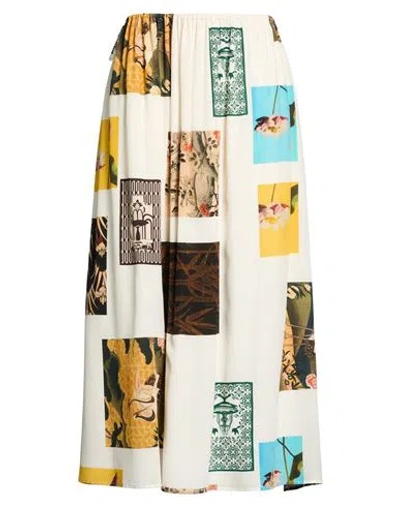 Erika Cavallini Woman Maxi Skirt Ivory Size 8 Silk In White