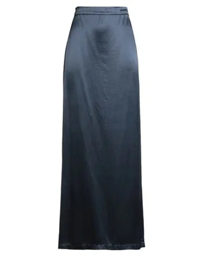 Erika Cavallini Woman Maxi Skirt Midnight Blue Size 8 Acetate, Viscose