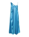 Erika Cavallini Woman Midi Dress Azure Size 10 Viscose In Blue