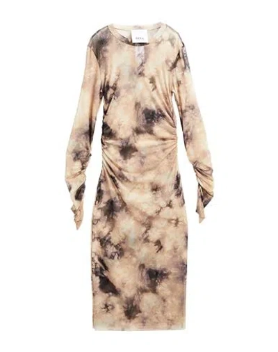 Erika Cavallini Woman Midi Dress Beige Size 8 Polyamide, Elastane