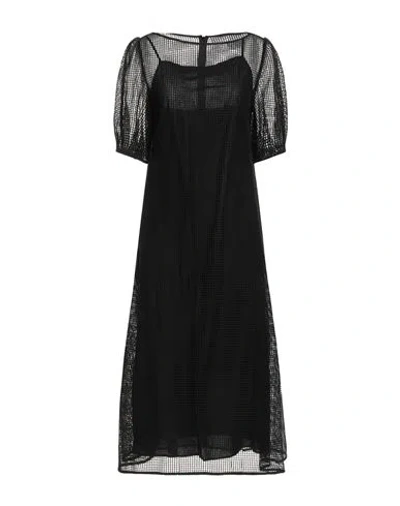 Erika Cavallini Woman Midi Dress Black Size 10 Cotton
