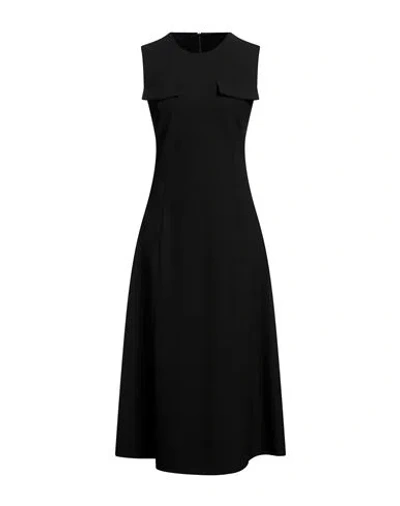 Erika Cavallini Woman Midi Dress Black Size 8 Polyester, Viscose, Elastane