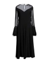 ERIKA CAVALLINI ERIKA CAVALLINI WOMAN MIDI DRESS BLACK SIZE 12 VISCOSE, ACETATE, POLYESTER