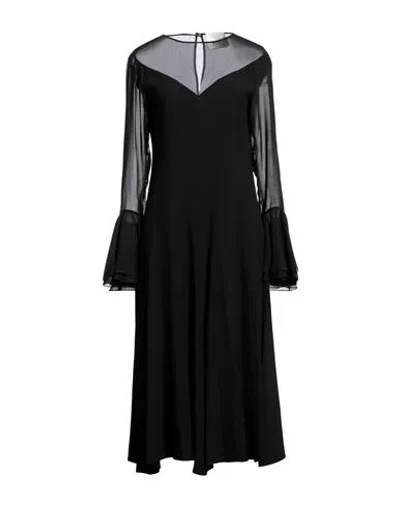 Erika Cavallini Woman Midi Dress Black Size 8 Viscose, Acetate, Polyester