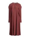 Erika Cavallini Woman Midi Dress Brown Size 6 Acetate, Silk In Brown