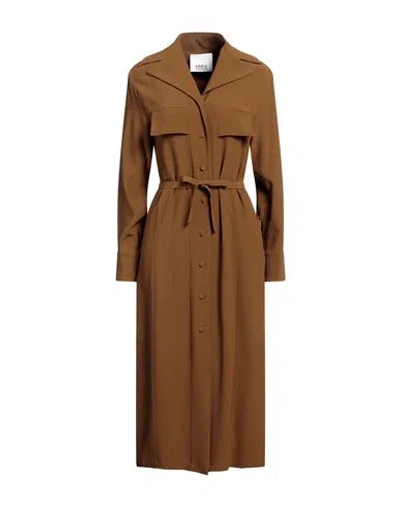 Erika Cavallini Woman Midi Dress Brown Size 8 Viscose, Acetate