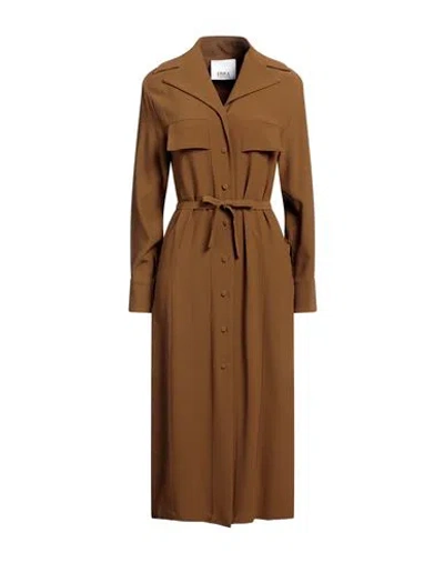 Erika Cavallini Woman Midi Dress Brown Size 6 Viscose, Acetate