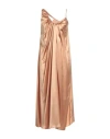 Erika Cavallini Woman Midi Dress Camel Size 4 Viscose In Beige