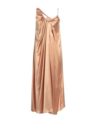 Erika Cavallini Woman Midi Dress Camel Size 4 Viscose In Beige