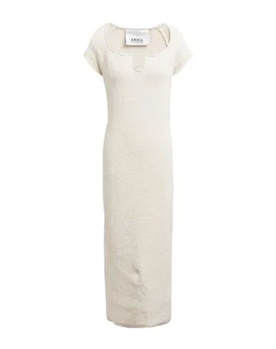 Erika Cavallini Woman Midi Dress Cream Size M Cotton, Polyamide, Elastane In White