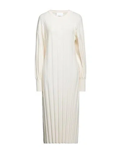 Erika Cavallini Woman Midi Dress Cream Size M Virgin Wool, Cashmere In White