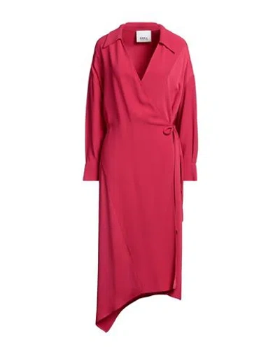 Erika Cavallini Woman Midi Dress Fuchsia Size 6 Viscose, Acetate In Pink