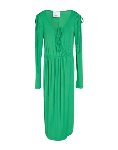 Erika Cavallini Woman Midi Dress Green Size 8 Acetate, Polyamide, Elastane