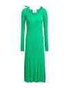 Erika Cavallini Woman Midi Dress Green Size M Vinylal, Polyamide