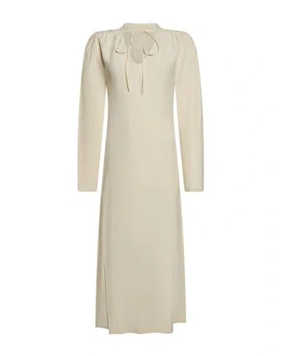 Erika Cavallini Woman Midi Dress Ivory Size 4 Viscose, Acetate In White