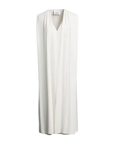 Erika Cavallini Woman Midi Dress Ivory Size 6 Viscose, Acetate In White