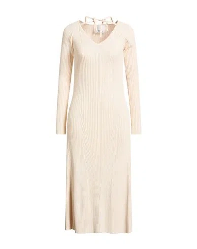Erika Cavallini Woman Midi Dress Ivory Size Xs Vinylal, Polyamide In White