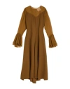 Erika Cavallini Woman Midi Dress Khaki Size 6 Viscose, Acetate, Polyester