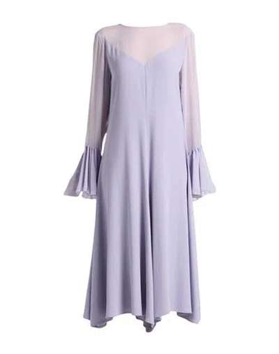 Erika Cavallini Woman Midi Dress Lilac Size 10 Viscose, Acetate, Polyester